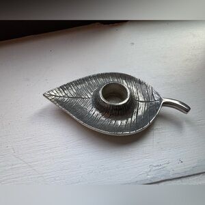 Danforth Pewter Leaf Candle Holder